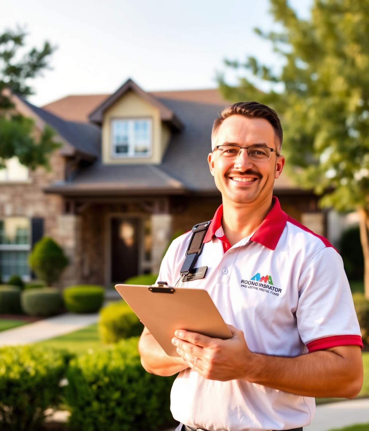 Local DFW roofing inspector at a Texas home